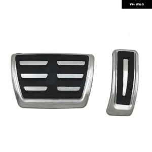 車用ペダル アウディ Q5 2018-2024 LHD ステンレス オート燃料ブレーキ フットレスト ペダルカバー キャップ パッド レストブレーキアクセル ペダル - 2PCS