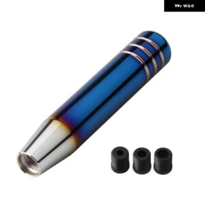 汎用 オート13CM 18CM長さ マニュアル 車 ギア シフト ノブアルミ ギア シフト ノブレーシングカー シフト ギアノブ3 アダプター 付き - 18cm bake blue