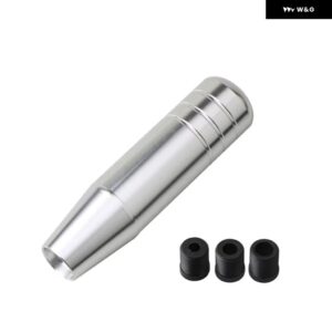 汎用 オート13CM 18CM長さ マニュアル 車 ギア シフト ノブアルミ ギア シフト ノブレーシングカー シフト ギアノブ3 アダプター 付き - 13cm silver