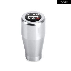 汎用 5速 マニュアル トランス ミッション ショートスロー ギア シフト ノブヘッド7CMスタイリッシュなアルミ シフター レバー ギア シフター ヘッド - silver 7cm