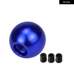 車 カスタム マニュアル 汎用 ステムヘッドアルミ 合金 ラウンドボールギアハンドルヘッドラウンドトロリーボブルヘッド - blue