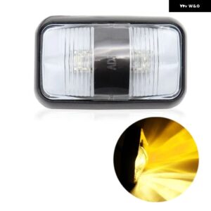 防水 アンバー レッドLED 12V / 24V 2LED車 トラック トラック サイドクリアランスマーカートレーラーライトリアテールサイドランプアウターライト - Amber style2