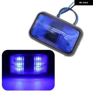 防水 アンバー レッドLED 12V / 24V 2LED車 トラック トラック サイドクリアランスマーカートレーラーライトリアテールサイドランプアウターライト - Blue