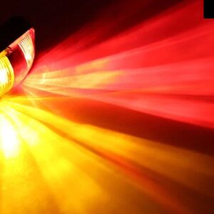 防水 アンバー レッドLED 12V / 24V 2LED車 トラック トラック サイドクリアランスマーカートレーラーライトリアテールサイドランプアウターライト - Amber and Red style1