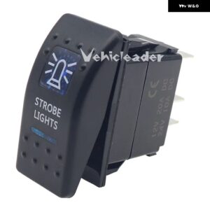 防水 12/24V 車用スイッチ ボート トラック ライト ブルー LED トグルスイッチ 5ピン バー スタイル ブルー トグルロッカー リバース リアライトスイッチ - STROBE LIGHTS