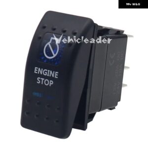 防水 12/24V 車用スイッチ ボート トラック ライト ブルー LED トグルスイッチ 5ピン バー スタイル ブルー トグルロッカー リバース リアライトスイッチ - ENGINE STOP