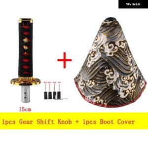 汎用 アクセサリー 150MM カタナ サムライソード シフト ノブ シフター ファッション キャンバス ギア シフト ノブ ブーツ カバー アダプター 付き - 15cm and style 7