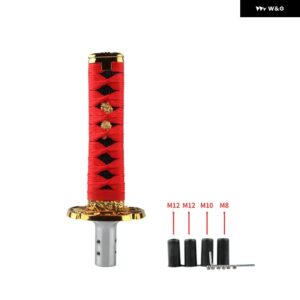 汎用 アクセサリー 150MM カタナ サムライソード シフト ノブ シフター ファッション キャンバス ギア シフト ノブ ブーツ カバー アダプター 付き - 15cm red