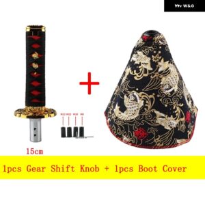 汎用 アクセサリー 150MM カタナ サムライソード シフト ノブ シフター ファッション キャンバス ギア シフト ノブ ブーツ カバー アダプター 付き - 15cm and style 2