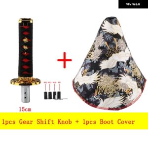 汎用 アクセサリー 150MM カタナ サムライソード シフト ノブ シフター ファッション キャンバス ギア シフト ノブ ブーツ カバー アダプター 付き - 15cm and style 4