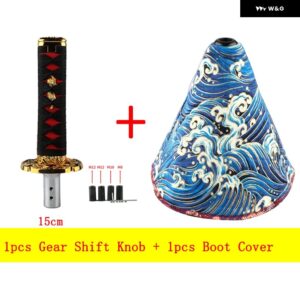 汎用 アクセサリー 150MM カタナ サムライソード シフト ノブ シフター ファッション キャンバス ギア シフト ノブ ブーツ カバー アダプター 付き - 15cm and style 6