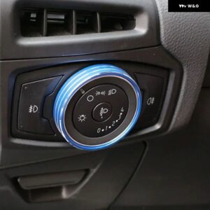 車用 ヘッドライト スイッチノブカバー ヘッドライト スイッチ 円形 ステッカー フォード フォーカス 3 MK3 クーガ エスケープ 2012 - 2019 - blue