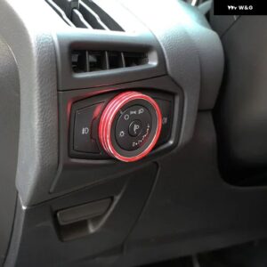 車用 ヘッドライト スイッチノブカバー ヘッドライト スイッチ 円形 ステッカー フォード フォーカス 3 MK3 クーガ エスケープ 2012 - 2019 - red