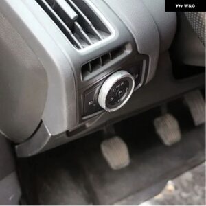 車用 ヘッドライト スイッチノブカバー ヘッドライト スイッチ 円形 ステッカー フォード フォーカス 3 MK3 クーガ エスケープ 2012 - 2019 - Silver