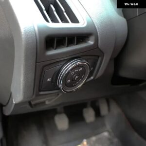 車用 ヘッドライト スイッチノブカバー ヘッドライト スイッチ 円形 ステッカー フォード フォーカス 3 MK3 クーガ エスケープ 2012 - 2019 - black