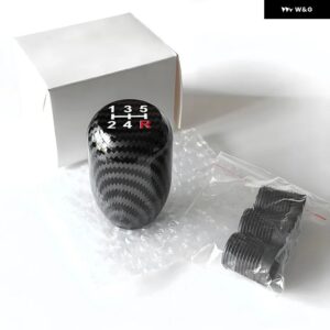 汎用 レーシング5/6スピードアルミ車ギア シフター ノブブラックカーボン マニュアル トランス ミッション ギア シフト ノブ シフト レバー オートマチック - carbon color 5speed