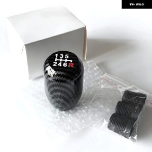 汎用 レーシング5/6スピードアルミ車ギア シフター ノブブラックカーボン マニュアル トランス ミッション ギア シフト ノブ シフト レバー オートマチック - carbon color 6speed