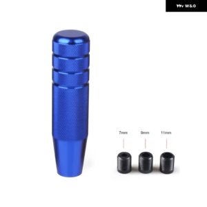 汎用 オート 130MMローレット ギア シフト ノブ マニュアル トランス ミッション アルミノンスリップ シフター レバー ノブ - blue