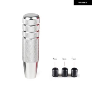 汎用 オート 130MMローレット ギア シフト ノブ マニュアル トランス ミッション アルミノンスリップ シフター レバー ノブ - Silver