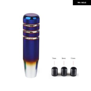 汎用 オート 130MMローレット ギア シフト ノブ マニュアル トランス ミッション アルミノンスリップ シフター レバー ノブ - Baked Blue