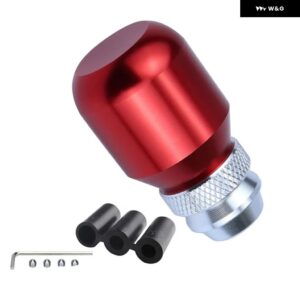 汎用 カー ギア シフト ノブ 格納式 長さ ギアヘッド アルミ 合金 ギアスティック マニュアル シフター レバー - 1piece red