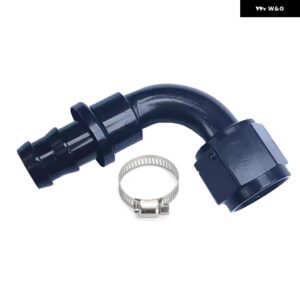 汎用 AN10 プッシュ オン ホースエンド フィッティング燃料 オイルクーラー ホースフィッティング90度再利用可能接続 アダプター - K8-AN10 90 BLACK