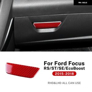 リアルソフトカーボン ステッカー フォード フォーカス SE RS ST エコブースト 2015-18 LHD RHD 車助手席 グローブ ボックス パネル トリム - Red carbon