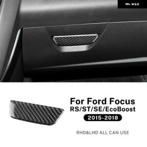 リアルソフトカーボン ステッカー フォード フォーカス SE RS ST エコブースト 2015-18 LHD RHD 車助手席 グローブ ボックス パネル トリム - Black Carbon