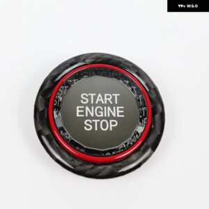 車用スタートストップ ボタン スイッチカバー リング BMW Eシリーズ E90 E91 E92 E93 E87 E60 E83 E84 E89 ブラック シルバー レッド ブルー - red
