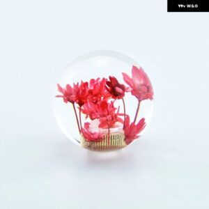 車用 マニュアル シフター ヘッド シフト ノブスティッククリスタルクリアフラワー ギア シフト ノブ - red