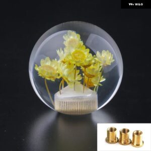 車用 マニュアル シフター ヘッド シフト ノブスティッククリスタルクリアフラワー ギア シフト ノブ - Yellow