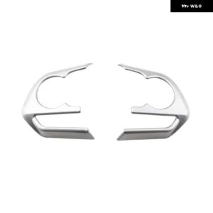 車 ステアリングホイール ボタン パネル カバー トリム ステッカー トヨタ RAV4カローラE210アバロン2019-2023カーアクセサリー - 2Pc 39 Clock Silver
