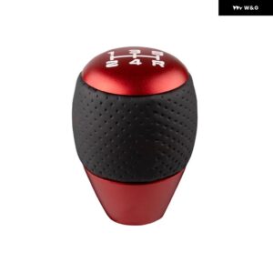 汎用 レーシング5速カーギア シフター ノブレザーアルミ マニュアル オートマチック 合金 ギア シフト ノブ シフト レバー - red