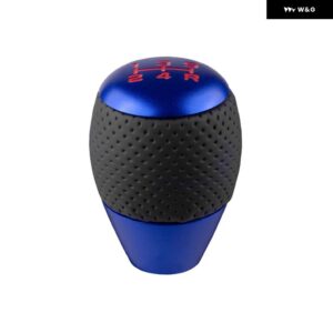 汎用 レーシング5速カーギア シフター ノブレザーアルミ マニュアル オートマチック 合金 ギア シフト ノブ シフト レバー - blue