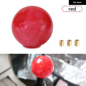 レーシングマーブル スタイル ラウンドボール ギア シフト ノブ 3 アダプター 付き ほとんど車 インテリア アクセサリー - red