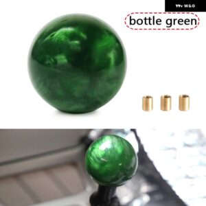 レーシングマーブル スタイル ラウンドボール ギア シフト ノブ 3 アダプター 付き ほとんど車 インテリア アクセサリー - Bottle Green