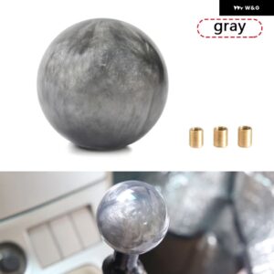 レーシングマーブル スタイル ラウンドボール ギア シフト ノブ 3 アダプター 付き ほとんど車 インテリア アクセサリー - gray