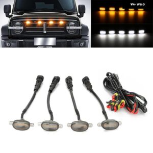 汎用 フロント グリル LED ドライビングライト DRL ハーネス 付き アンバー ホワイト フォード トヨタ トラック SUV ピックアップ - Yellow light