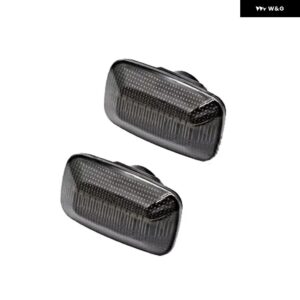 車用サイドフェンダーマーカーランプ ウィンカーライト 電球 付き 81731-20192 81731-20191 トヨタ ランドクルーザー J100 LC100 2001-2007 - black a pair