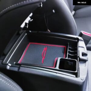 車内 ABS アームレスト ボックス 日産 X-TRAIL T32 ROGUE 2014-2021 アームレスト グローブトレイ ホルダー ケース パレットコンテナ - red