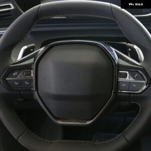 車 ステアリングホイール パネル カバー スパンコール トリム プジョー 3008 GT 4008 5008 2018-23アクセサリー - ABS carbon fiber