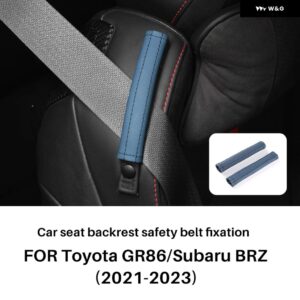 車内アクセサリー LHD RHD カーシートバックベルト スバル BRZ トヨタ GR86 2021-23 レザー固定セットカバー - blue