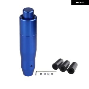 自動 シフト ノブ 金属 製 車用 シフト プッシュ ボタン アルミ製 シフター レバー ハンドル ロングスティック ギアヘッド ほとんど自動変速機 - 145mm blue