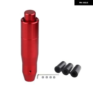 自動 シフト ノブ 金属 製 車用 シフト プッシュ ボタン アルミ製 シフター レバー ハンドル ロングスティック ギアヘッド ほとんど自動変速機 - 145mm red