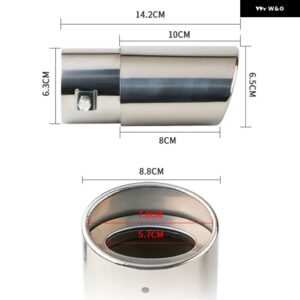 汎用 1PC デュアル アウトレット 排気チップ ブラック ステンレス 63MM 車用マフラーチップ リアテールスロート カーアクセサリー - Silver