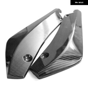 リア バンパー ディフューザー スプリッター スポイラー リップ 汎用 カナード スクラッチ プロテクター ウィングレット サイドスカートエクステンション - Carbon Fiber Look