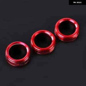 車用 エアコン ヒート コントロール スイッチノブ 装飾 カバー リング マツダ3 CX-4 アテンザ CX-5 2017-20 - red