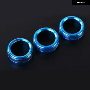 車用 エアコン ヒート コントロール スイッチノブ 装飾 カバー リング マツダ3 CX-4 アテンザ CX-5 2017-20 - blue