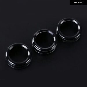 車用 エアコン ヒート コントロール スイッチノブ 装飾 カバー リング マツダ3 CX-4 アテンザ CX-5 2017-20 - black