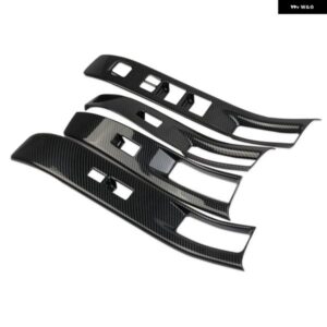 日産 フロンティア 2022-2024 車用ウィンドウリフトスイッチ パネル カバー トリム 内装アクセサリー ABSカーボン